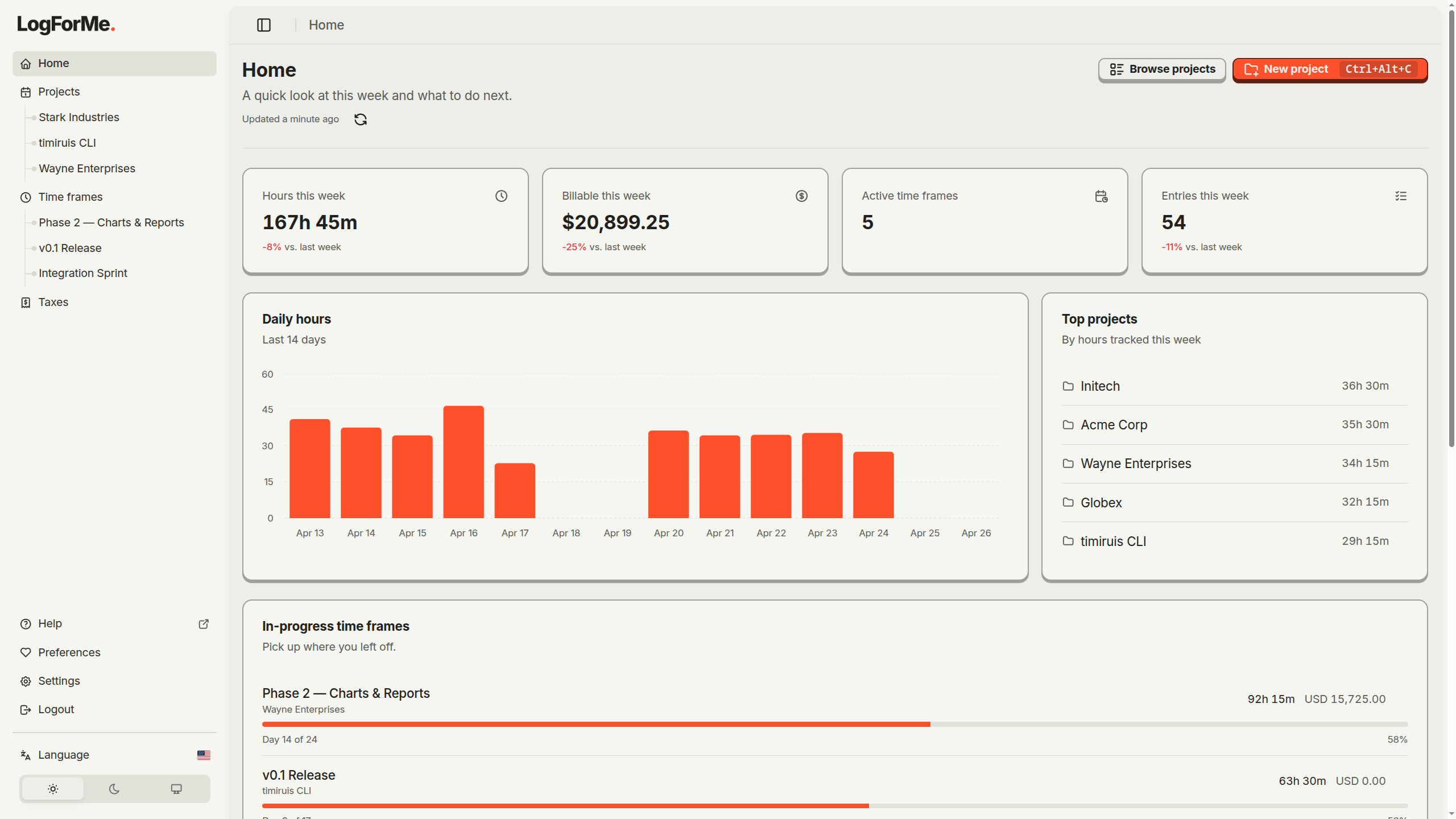 LogForMe app screenshot 1