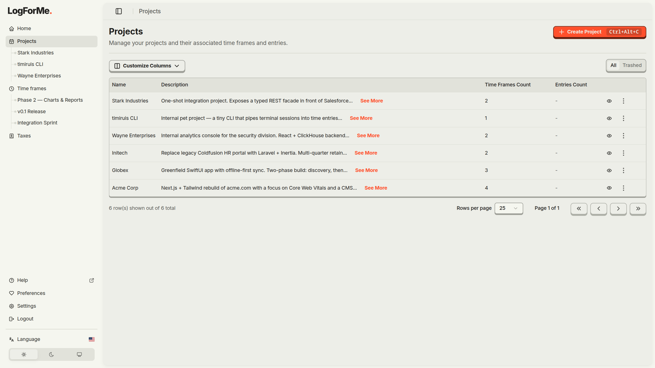 LogForMe app screenshot 2