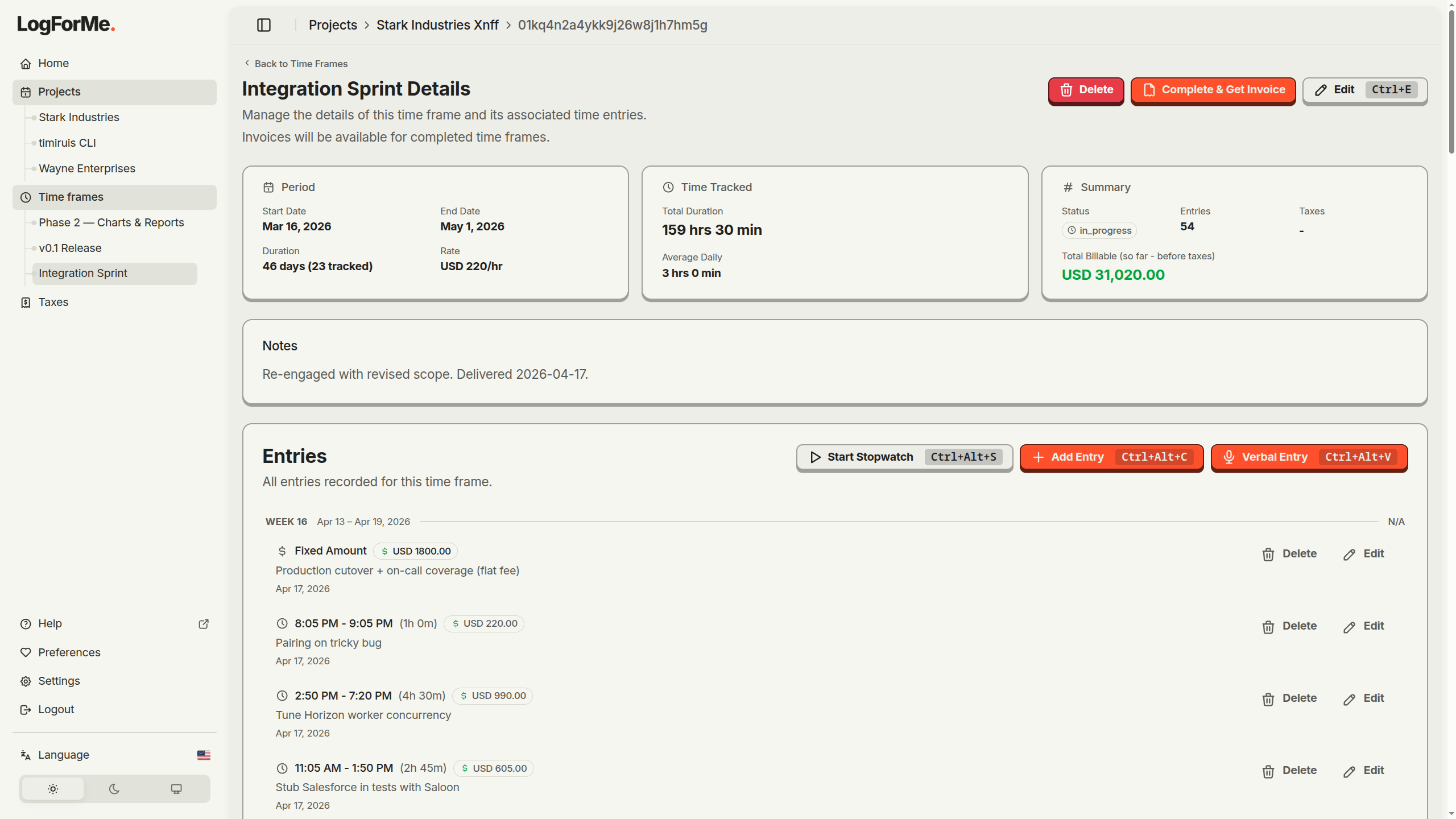 LogForMe app screenshot 5