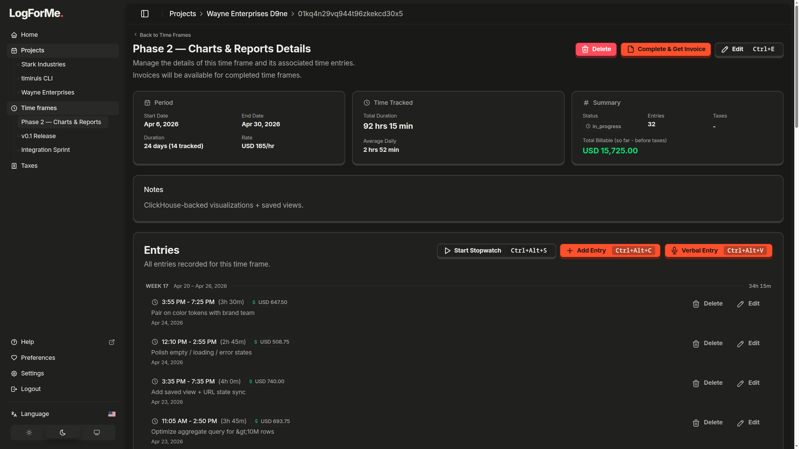 LogForMe app screenshot 7